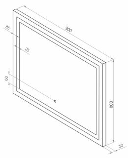 Зеркало с подсветкой Continent Rimini ЗЛП1240 с сенсорным выключателем 90см